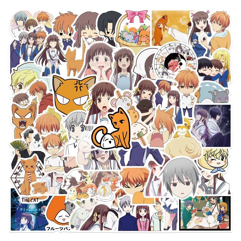 Anime Fruits Basket Aufkleber für Laptop(50 Stück),Geschenk für Kinder Teenager Erwachsene Jungen,wasserdichte Anime Aufkleber für Skateboard,Vinyl Stickers für Auto Motorräder Fahrrad Bumper von Affoto