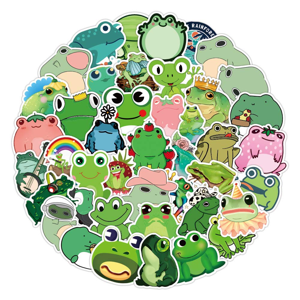 Frosch Aufkleber für Laptop (100 PCS),Geschenk für Kinder Jugendliche Erwachsene Jungen,Frog Stickers Wasserdicht Vinyl Aufkleber für Scrapbook,Skateboard,Auto,Gepäck von Affoto