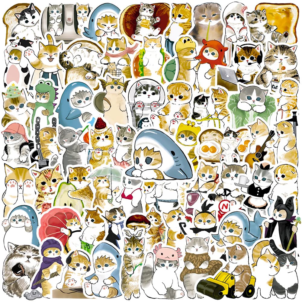 Katzen Aufkleber für Laptop (100 PCS),Geschenk für Kinder Jugendliche Erwachsene Jungen,Cute Cats Stickers Wasserdicht Vinyl Aufkleber für Scrapbook,Skateboard,Auto,Gepäck von Affoto