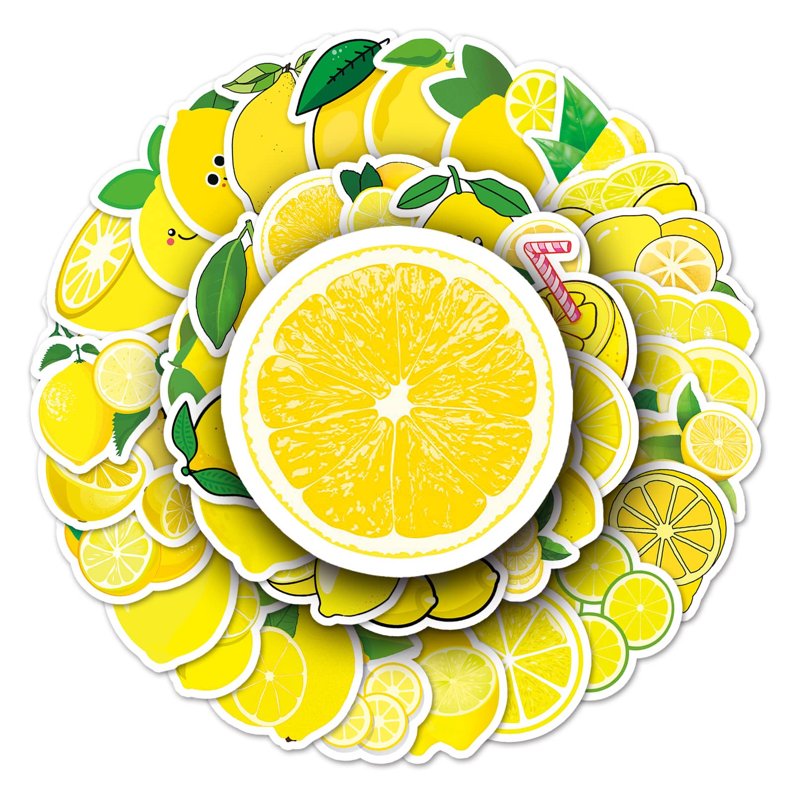 Lemon Aufkleber für Laptop (50 PCS),Geschenk für Kinder Jugendliche Erwachsene Jungen,Lemon Stickers Wasserdicht Vinyl Aufkleber für Scrapbook,Skateboard,Auto,Gepäck von Affoto