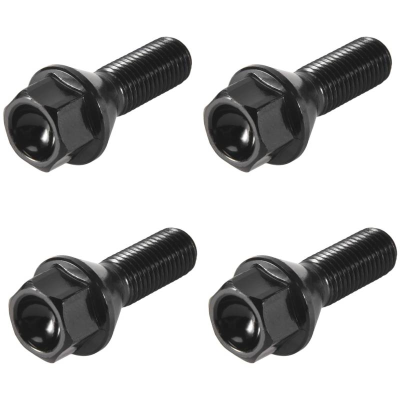 Aflytep 4Pcs Schwarz Wheel Bolt Radmutter für E30 E36 E46 E60 E90 36136781150 von Aflytep