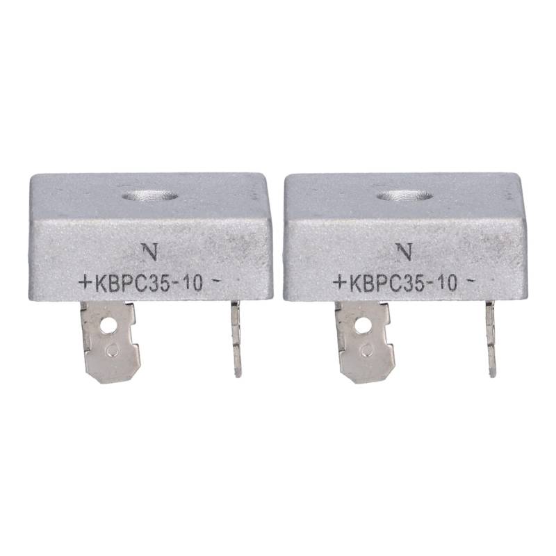 2 Stück Brückengleichrichterdiode, KBPC3510 4-poliges Zubehör für Benzingenerator 1000 V 35 A Vollwellen-Einphasen-Brückengleichrichter mit Metallgehäuse von Agatige