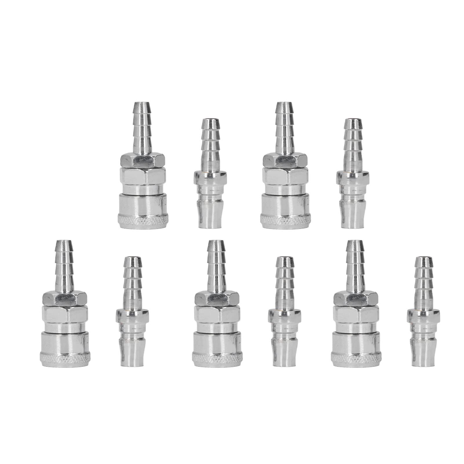 Agatige 5-teiliges Luftkupplungs-Pneumatik-Schnellkupplungs-Stecker-Set aus Edelstahl für Kompressoren, Druckluftwerkzeuge, pneumatische Automatisierungsgeräte (5 * 8 Langer Schwanz (SH+PH-20)) von Agatige