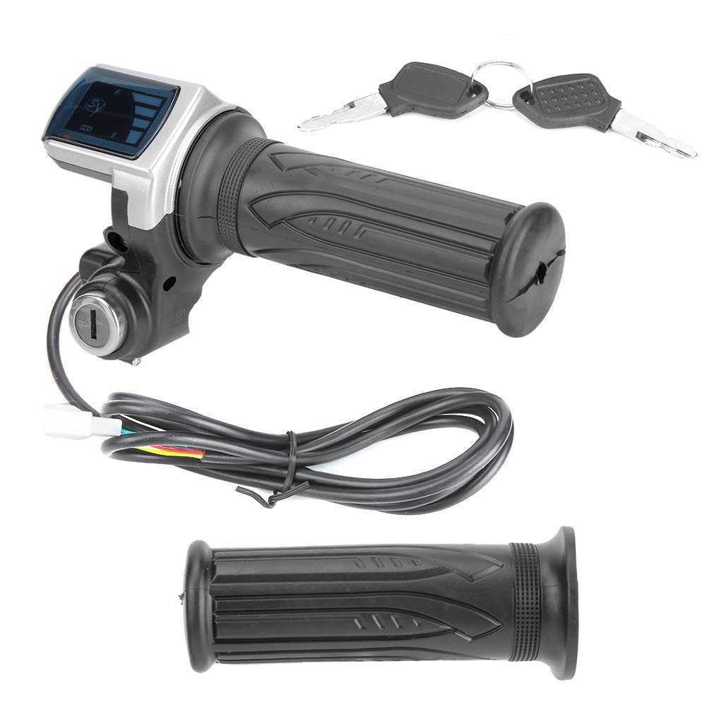 Agatige Ebike Throttle Twist, 36 V Half Twist Gasgriff mit LED-Betriebsanzeige, Tastensperre für Elektrofahrräder, Roller, Motorräder von Agatige