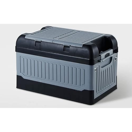 Auto-Kofferraum-Organizer, zusammenklappbare SUV-Kofferraum-Aufbewahrungsbox mit mehreren Fächern, Auto-Aufbewahrungsbox mit 2 Deckeln, wasserdichte Tasche für Auto, SUV(grau) von Agatige