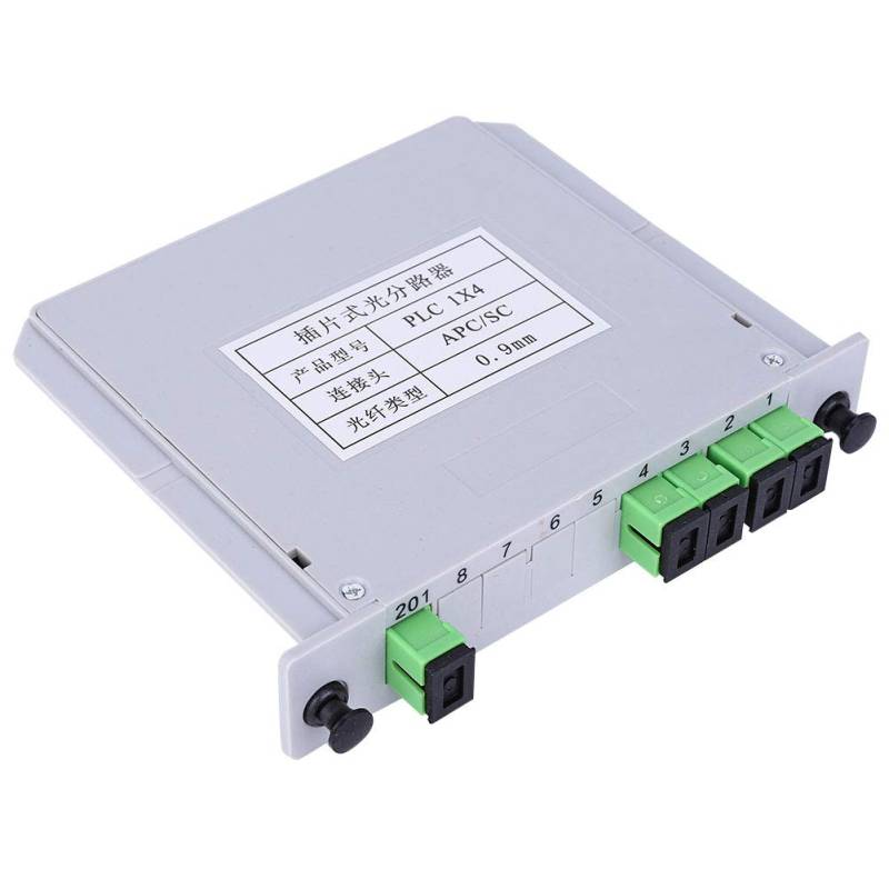 Glasfaser-Splitter-Modul, 1 X 4-Blatt Optischer Splitter SC APC Single Mode PLC Glasfaser-Internetkabel Digitaler AV-Faser-Splitter Für Die Heimverkabelung von Agatige