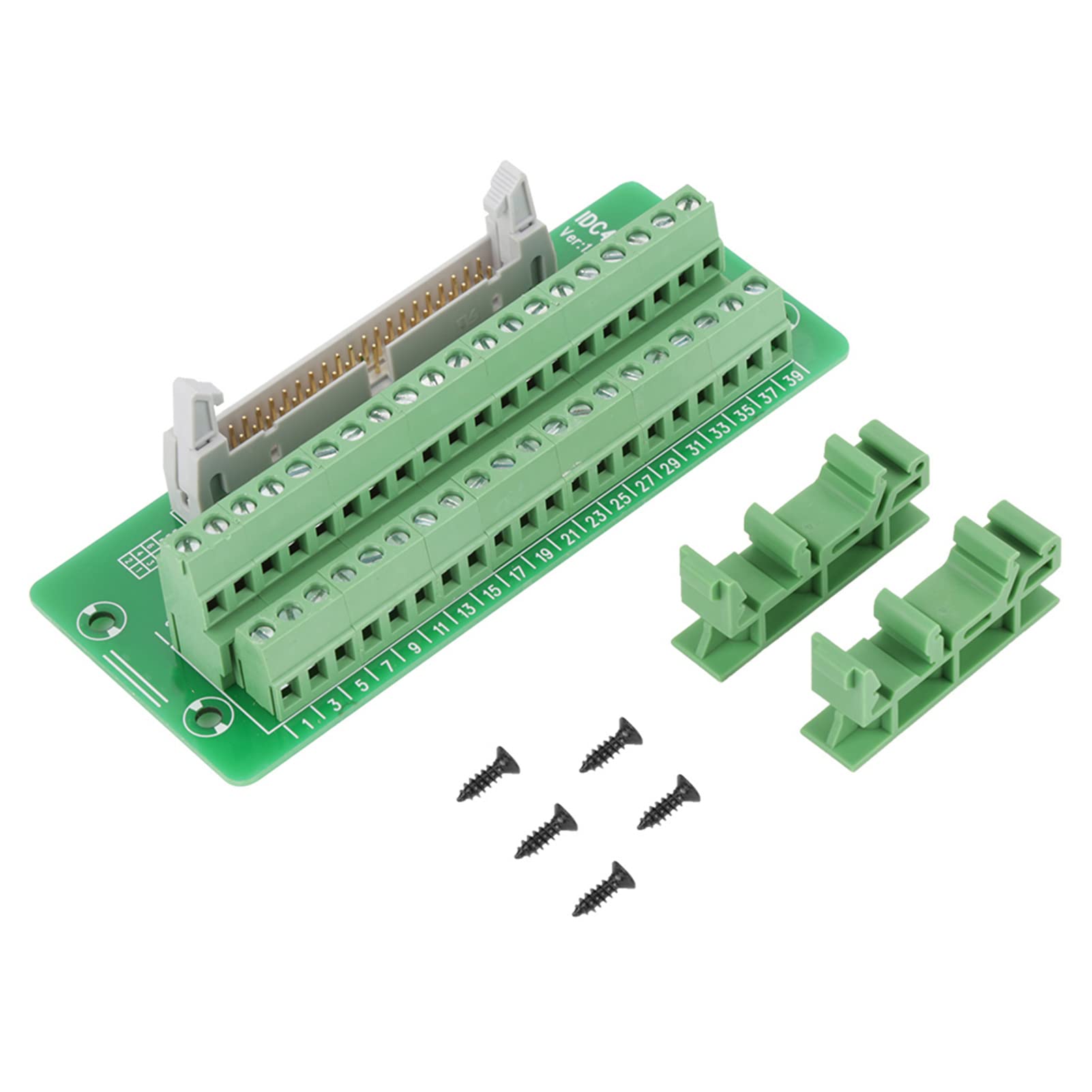 SPS-Breakout-Board, SPS-Klemmenblockanschluss IDC40P 40-Pin-Steckerleiste Breakout-Board DIN-Schienenmontage-Schnittstellenmodul SPS-Adapterschnittstelle Mit Halterung von Agatige