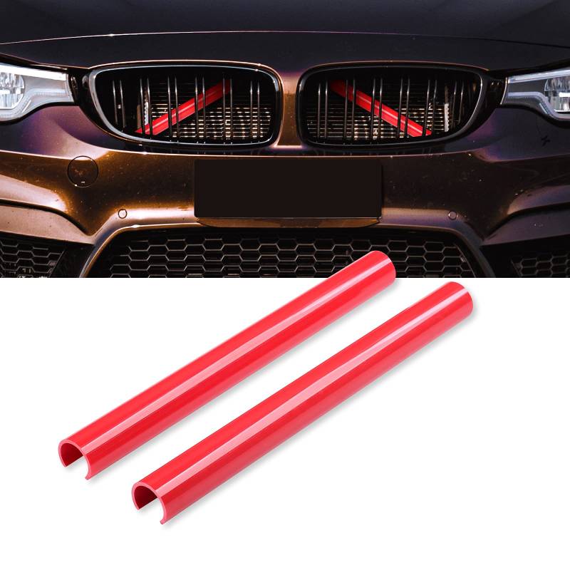 AggAuto 1 Paar Front-Kühlergrille Einsätze, Grill Inserts, Kühlergrillstreifen für 2018-2021 BMW Sedan G20, Touring G21, G28/E60/E61/F44/F52(Rot) von AggAuto