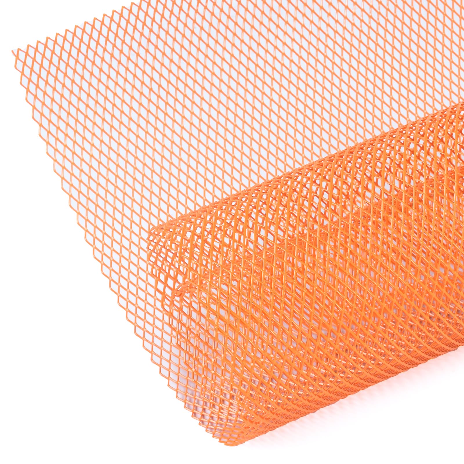 AggAuto 100×33cm Orange Renngitter, 6×12mm Raute Lochgröße, Aluminiumlegierung Streckgitter, Race Gitter, universell passendes automotive Kühlergitter von AggAuto