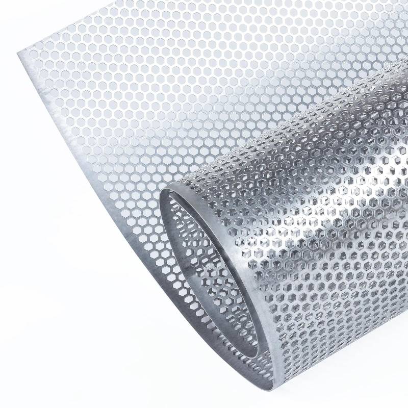 AggAuto 100×33cm Silber Renngitter, 6×2mm Wabe Lochgröße, Aluminiumlegierung Streckgitter, Race Gitter, universell passendes automotive Kühlergitter von AggAuto