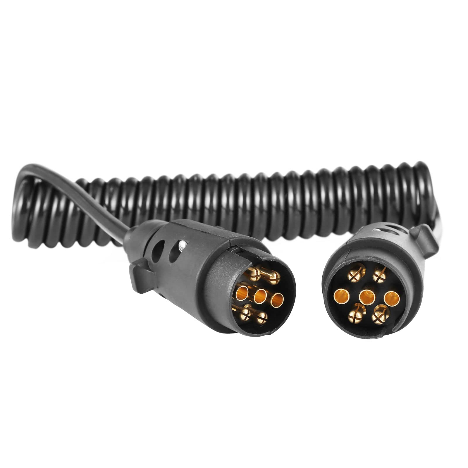 AGRISHOP 2,5M Anhänger Verlängerungskabel 7Polig 12V Spiralkabel Adapter,Anhängerkabel Mit Anhänger Stecker 7 Polig, für Anhänger weniger RV Wohnwagen Kabel von AGRISHOP