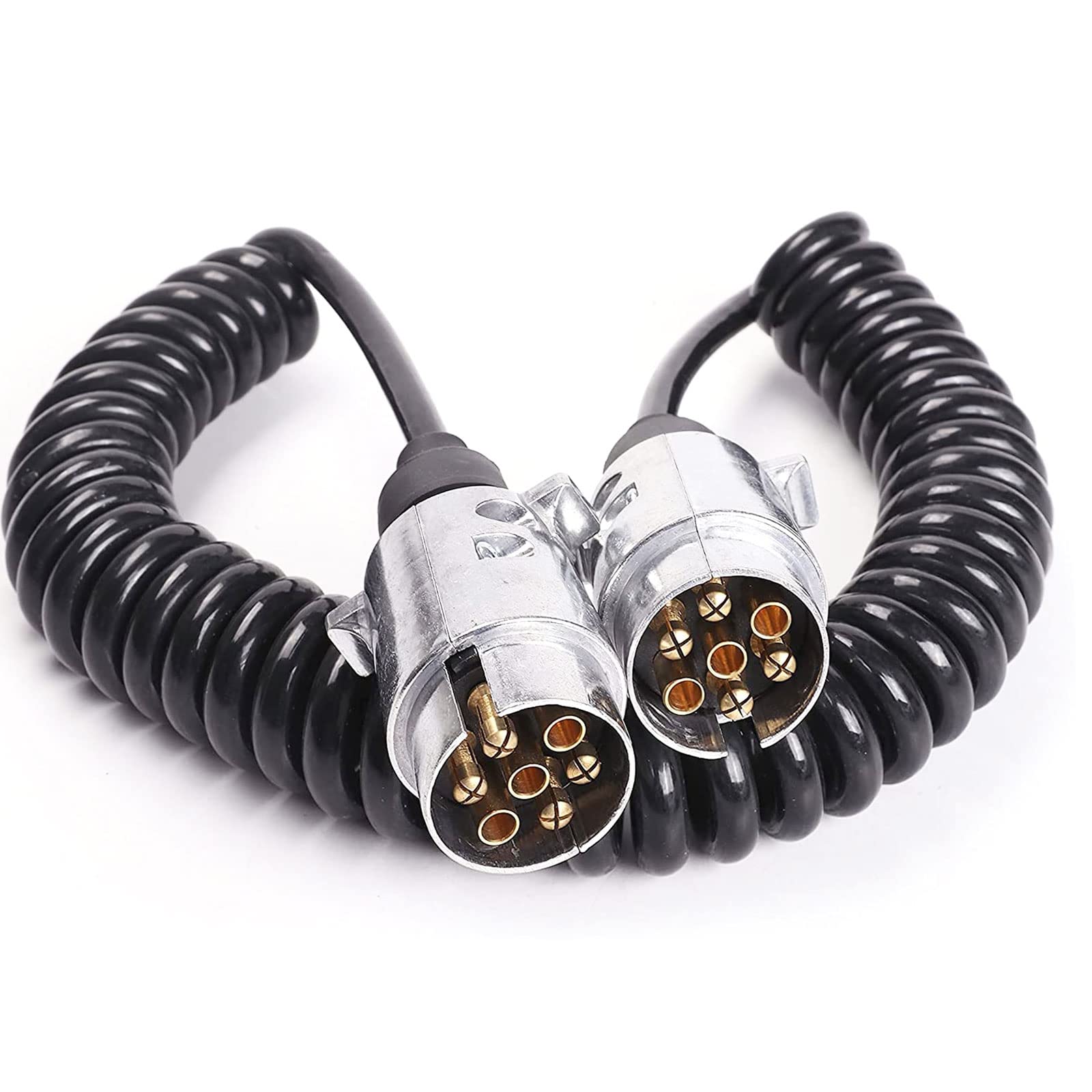 AGRISHOP 2,5M Anhänger Verlängerungskabel 7Polig 12V Spiralkabel Adapter,Anhängerkabel Mit Anhänger Stecker 7 Polig, für Anhänger weniger RV Wohnwagen Kabel von AGRISHOP