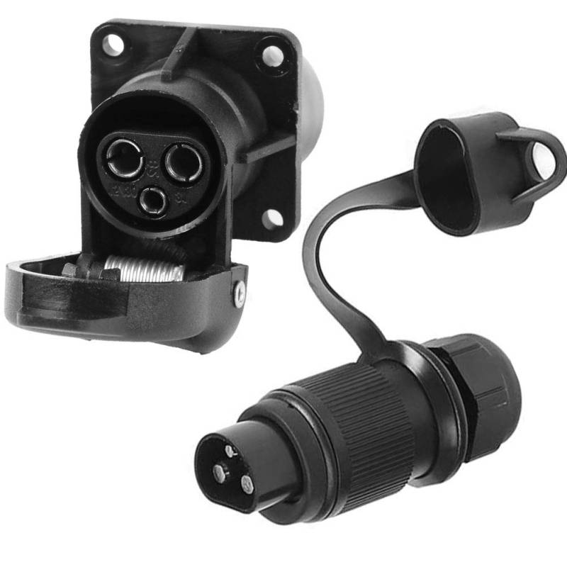 AGRISHOP 12V 3 Polig Anhänger Steckdose Stecker Buchse Adapter für RV Wohnwagen Wohnmobil Zubehör Sattelzugmaschine Lastwagen(Befestigungslöcher/4) von AGRISHOP