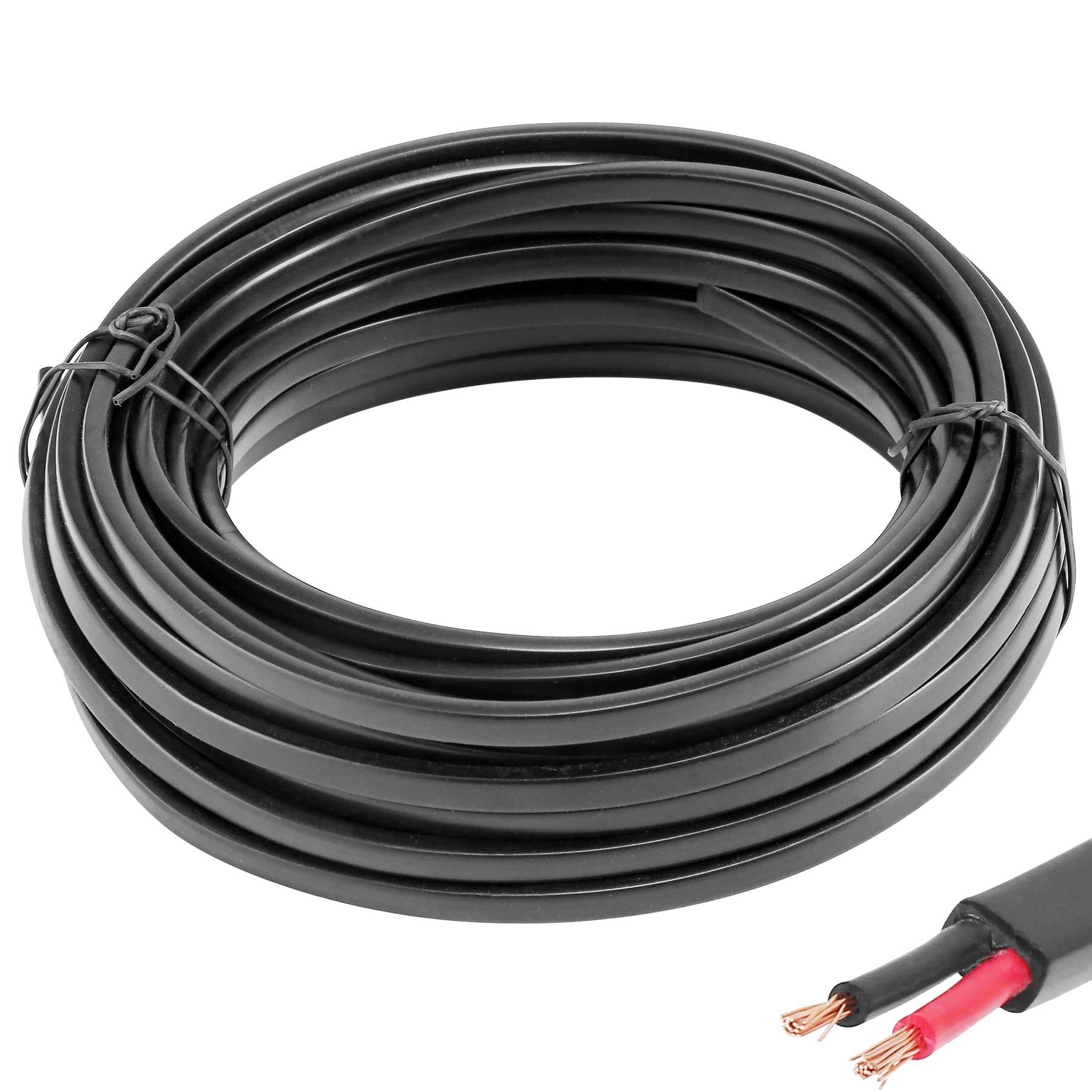 AGRISHOP Fahrzeugleitung 2 x 0,75 mm² 10M 12v 24v,Flachkabel,Automotive 2-adriges Kabel,Anhängerkabel 2Polig für Wohnwagen LED-Rücklichter,Anhänger Verlängerungskabel 2 Core Elektrokabel FLRYY von AGRISHOP