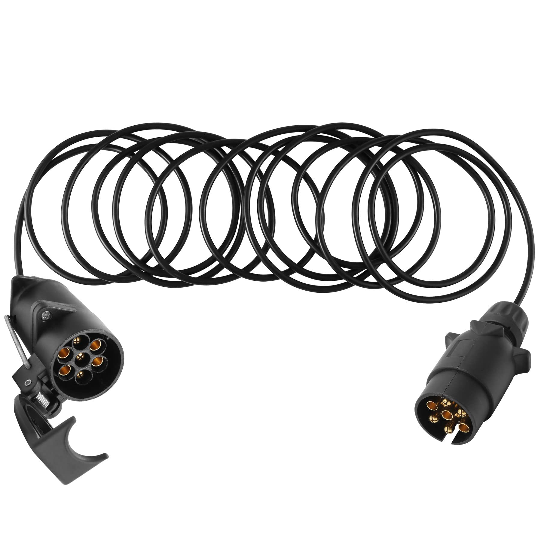 AgriShop Kabel Anhänger 7-Polig 12v 6m,Anhänger Verlängerungskabel 7Polig,Landwirtschaftliches 7pol Kabel mit 2 Stecker Männlich Weiblich, Lichtleiste Anhänger 7-Polig,Anhänger Kabelleitung 7 auf 7 von AgriShop