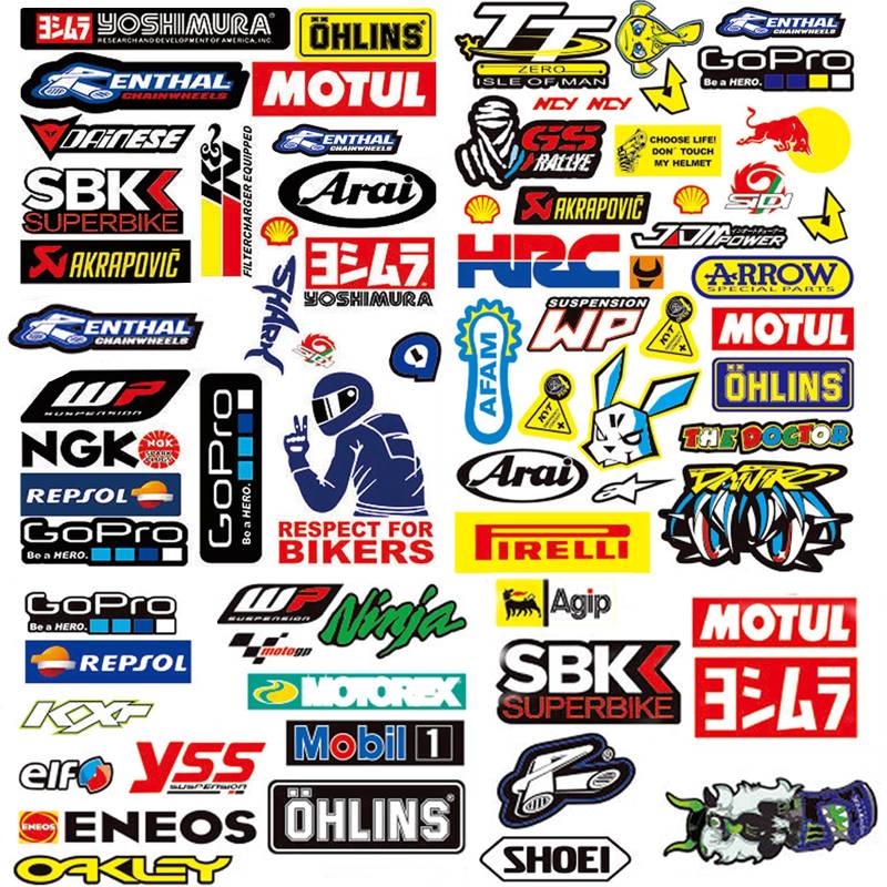 3-teiliges Sticker Motorrad Aufkleber MTB Rahmen Aufkleber Motocross Sponsoren Aufkleber Motorrad Sticker Aufkleber Quad Aufkleber für Motorräder, Rennwagen, Helme und mehr(A) von AhLmA