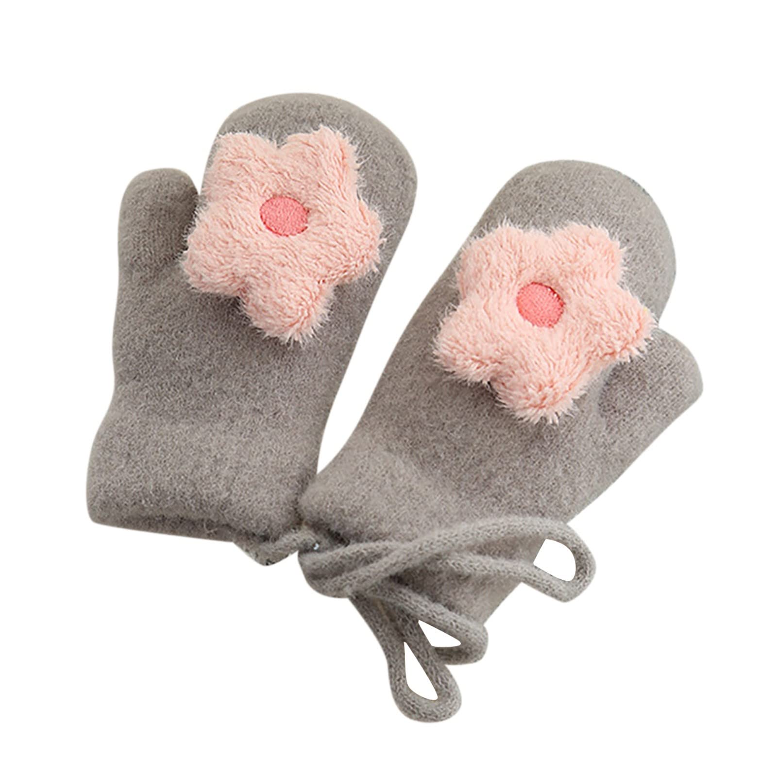 Ahagogo Baby Mädchen Winter Handschuhe Handschuhe Unisex Baby Fäustlinge Baby Kleinkind Gestrickte Handschuhe Fausthandschuh Warme Fäustlinge (Grey, One Size) von Ahagogo