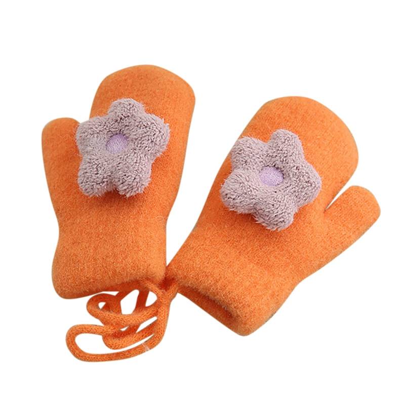 Ahagogo Baby Mädchen Winter Handschuhe Handschuhe Unisex Baby Fäustlinge Baby Kleinkind Gestrickte Handschuhe Fausthandschuh Warme Fäustlinge (Orange, One Size) von Ahagogo