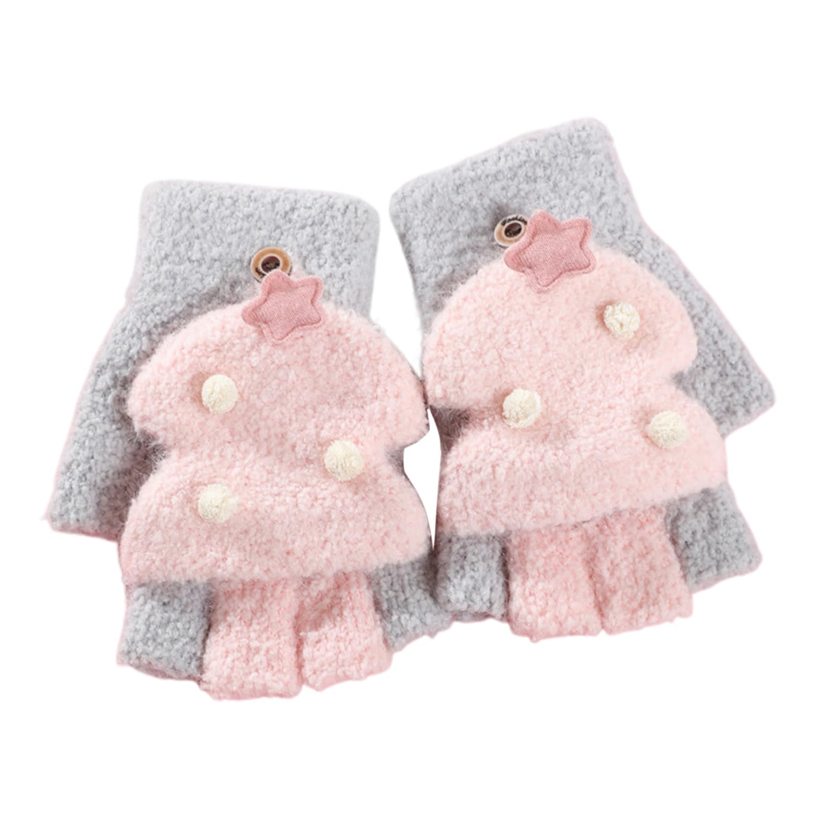 Ahagogo Handschuhe Kinder Winter Fingerlose Handschuhe Warme Winterhandschuhe Fäustlinge Fingerhandschuh Herbst und Winter Kleinkind Handschuhe für 2-6 Jahre alt Mädchen von Ahagogo