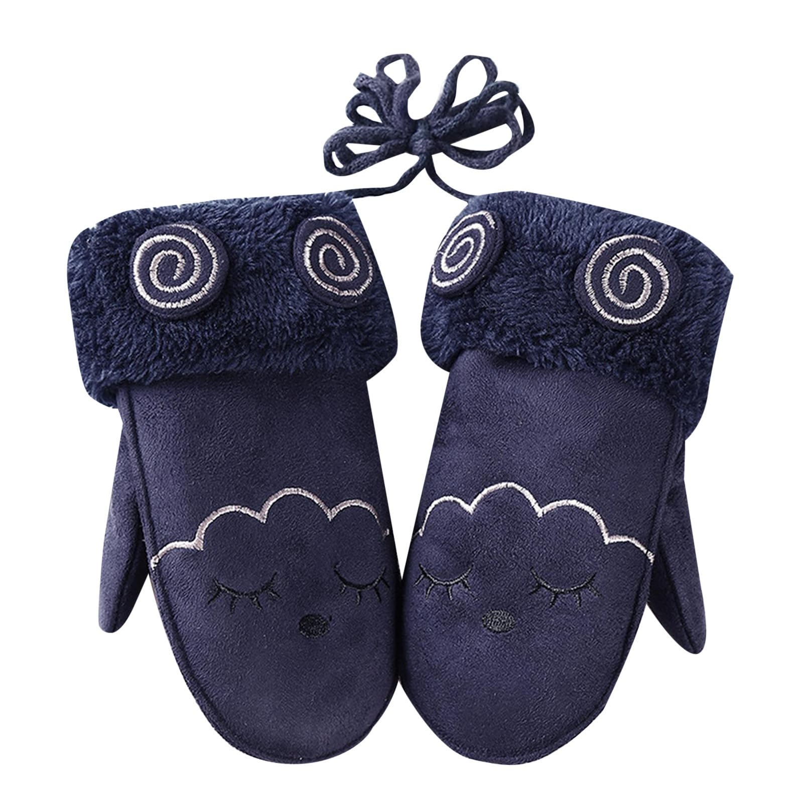 Ahagogo Unisex Kinder Fäustlinge mit Daumen Fäustel Handschuh Baby Fäustlinge Winter Gefütterte Regen Fäustlinge Outdoor Schnee Handschuhe für Kleinkinder 3-10 Jahre Stirnbänder Fingerhandschuhe von Ahagogo