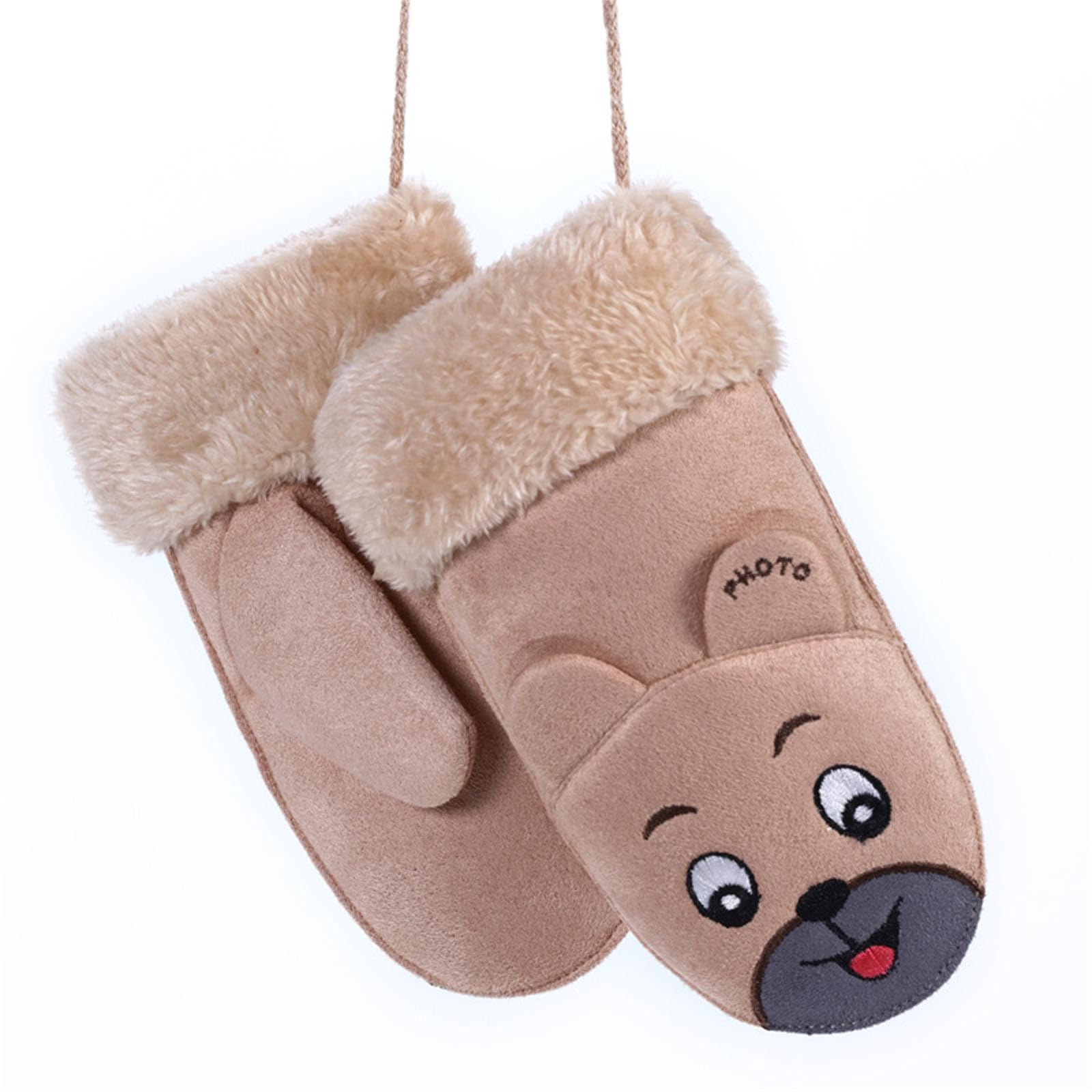 Ahagogo Unisex Kinder Fäustlinge mit Daumen Mädchen Fäustel Handschuh Baby Fäustlinge Winter Gefütterte Regen Fäustlinge Outdoor Schnee Handschuhe für Kleinkinder von Ahagogo