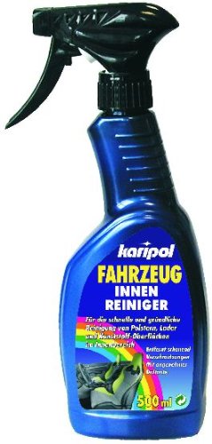 Karipol Fahrzeuginnenreiniger 500 ml - Spezielles Autopflegemittel für die Auto-Innenreinigung. Für Stoff, Kunststoff, Gummi, Aluminium, Plexiglas, Leder, Alcantara, Velours, Holz und vieles mehr. Auch zur Polsterreinigung (Reinigen von Autositz, Autopolster, Dachhimmel) und Teppichreinigung geeignet. Ideale Innenraum-Autoreinigung für die Autoaufbereitung bzw. Fahrzeugaufbereitung, zur Autopflege und Fahrzeugpflege. von Ahrenshof GmbH