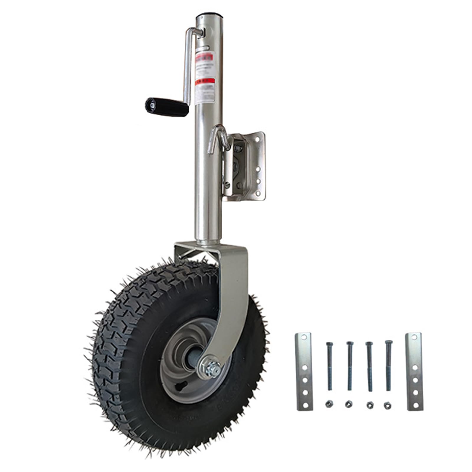 Schwenkbarer Anhänger Stützrad Tragfähigkeit 880 kg Stützrad 340x140mm Seitliche Wippe Automatik Hänger Stützrad Robustes und Verstellbares Stützrad mit Klemmhalter Montiersatz (GroßeReifen) von Ahtadums