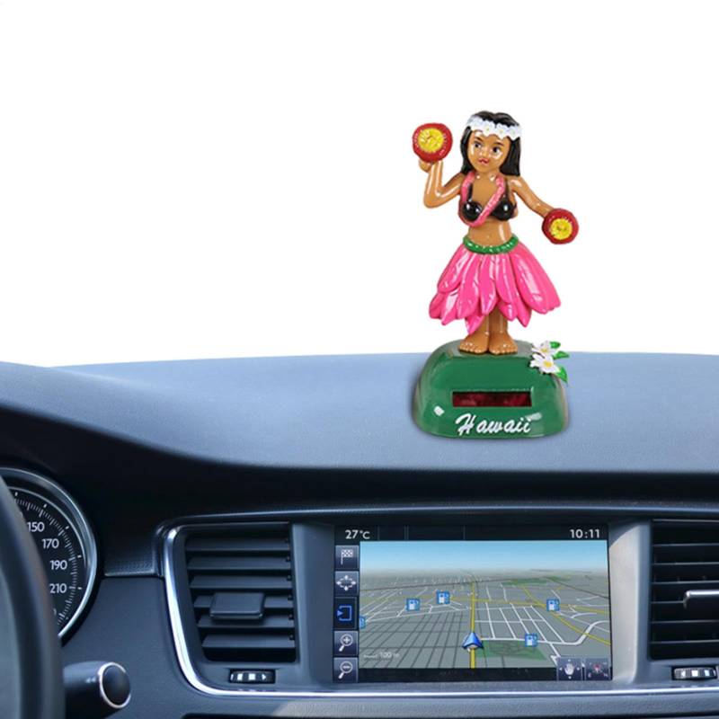 Ahuuen Auto-Armaturenbrett-Zubehör niedlich - Schaukelfiguren Hawaii Girl Autodekoration | Solarbetriebene Schreibtischdekoration, tanzende Mädchen mit schüttelndem Kopf, Spielzeug-Sammelfiguren, von Ahuuen