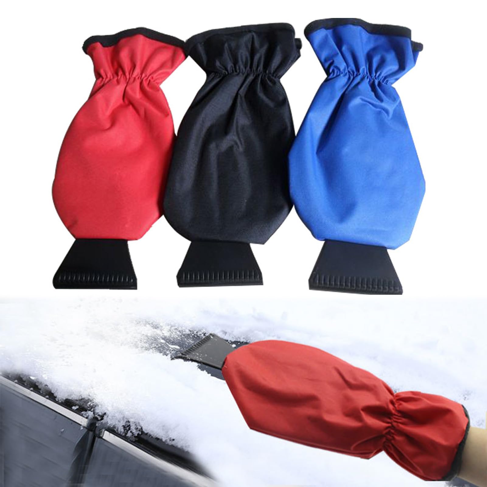 AiSyllxl Gefütterter Handschuh Eiskratzer – Ultimatives Winterauto Zubehör für Windschutzscheibe und Fenster – Heavy Duty Kratzer für Schnee, EIS und Frost Entfernung (3pcs) von AiSyllxl