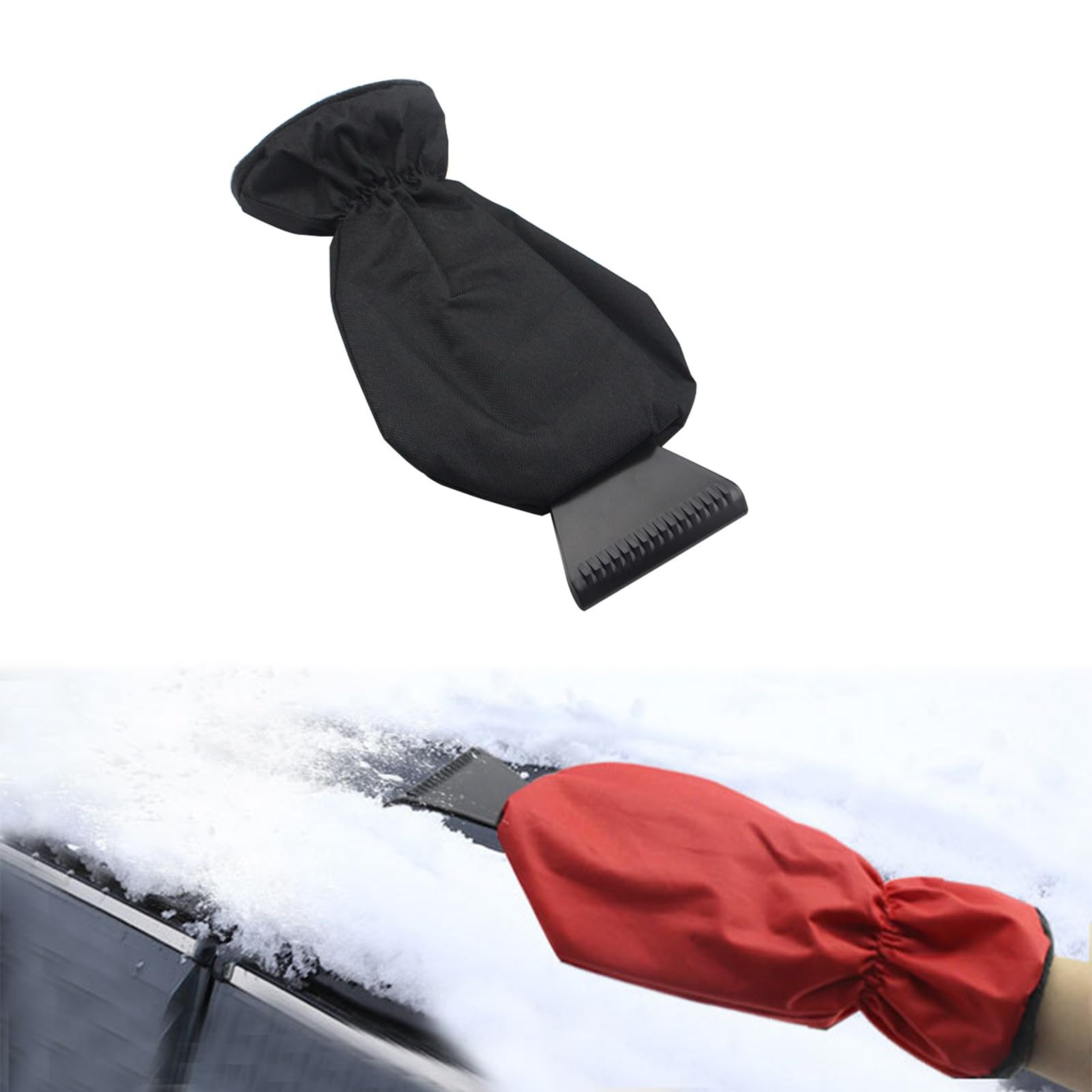 AiSyllxl Gefütterter Handschuh Eiskratzer – Ultimatives Winterauto Zubehör für Windschutzscheibe und Fenster – Heavy Duty Kratzer für Schnee, EIS und Frost Entfernung (Black) von AiSyllxl