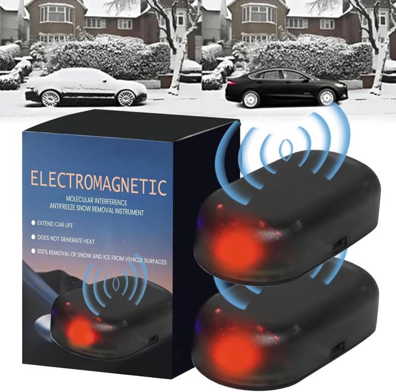 Aicoyiu 2 Stück Elektromagnetische Wellen Frostschutz- und Schneeräumungsgerät, Frostschutz-Elektromagnetisches Auto-Schnee-Entfernungsgerät, 2025 Neues Frostschutz-Schnee-Entfernungsgerät von Aicoyiu