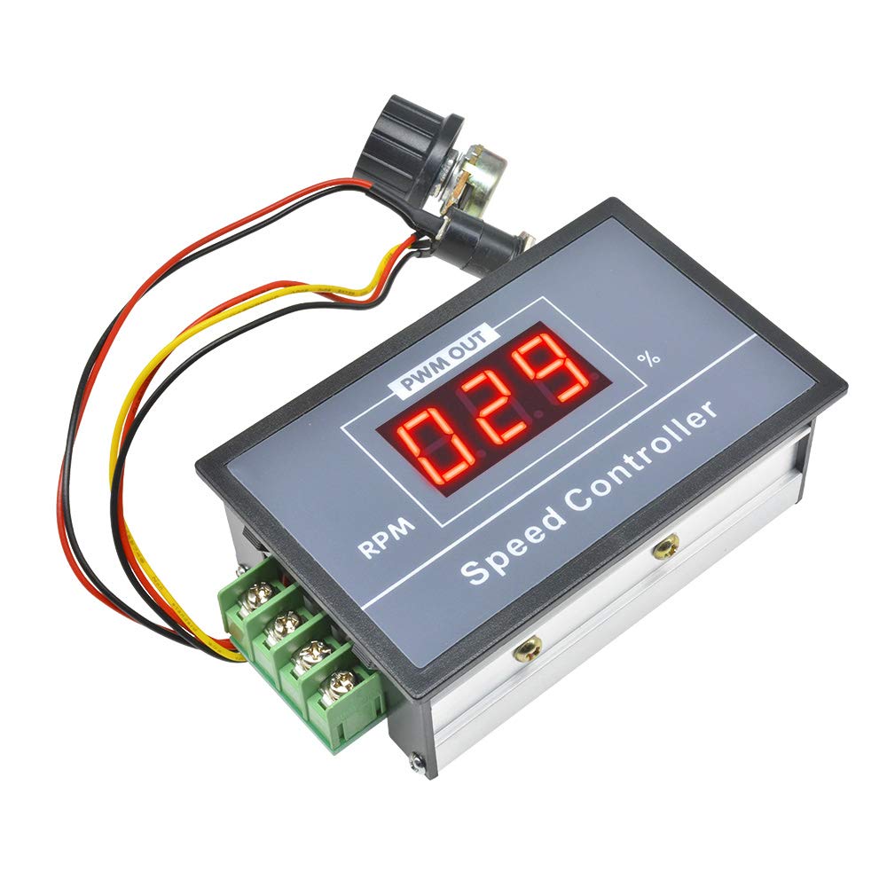 Aideepen PWM DC Motor Drehzahlregler,Motor Speed Controller (PWM) DC 6-60V 12V 24V 36V 48V 30A Speed Adjustable Stepless Governor Regler, Mit Start Stop Schalter von Aideepen