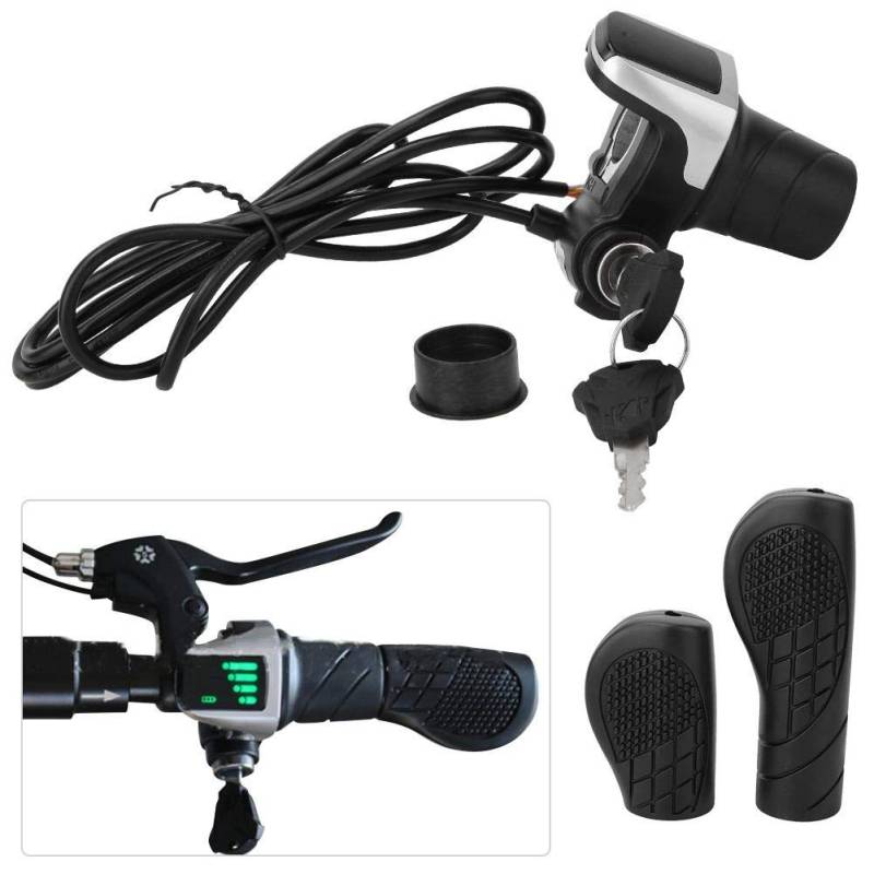 E-Bike Throttle - 36V Handgriff Gaslenker Torsion-Drossel mit LCD-Display und Tastensperre for Elektro-Fahrrad Ebike von Aigend