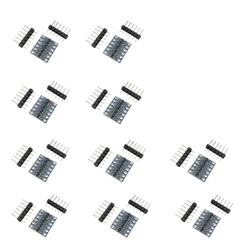 Aihasd 10 Stück 4 Kanal IIC I2C Logic Level Logikebene Konverter Bi-Directional Modul 3,3 V zu 5 V Shifter für Arduino von Aihasd