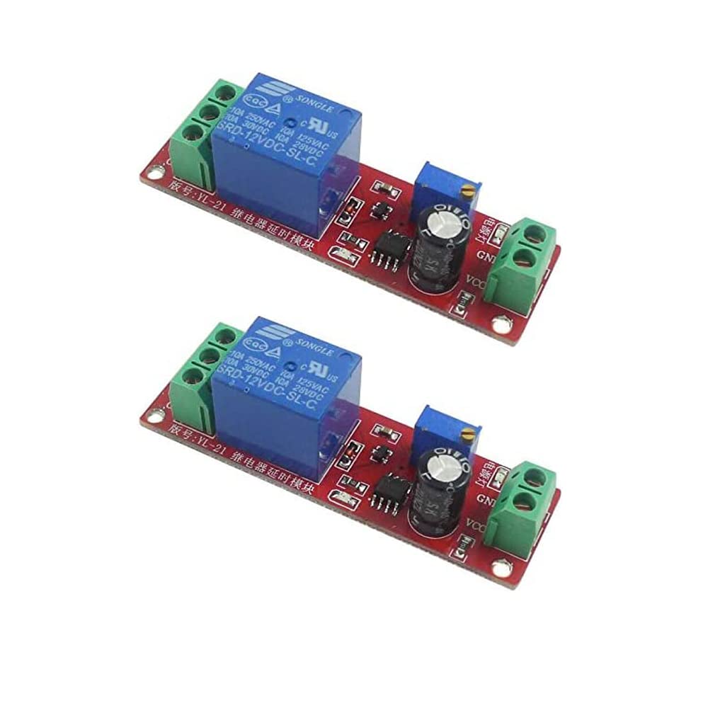 Aihasd 2 Stück NE555 Oscillator Zeitverzögerung 12 V DC Einstellbar 0-10 Sekunden Timer Verzögerungsschalter Modul Delay Timer Monostable Schalter von Aihasd