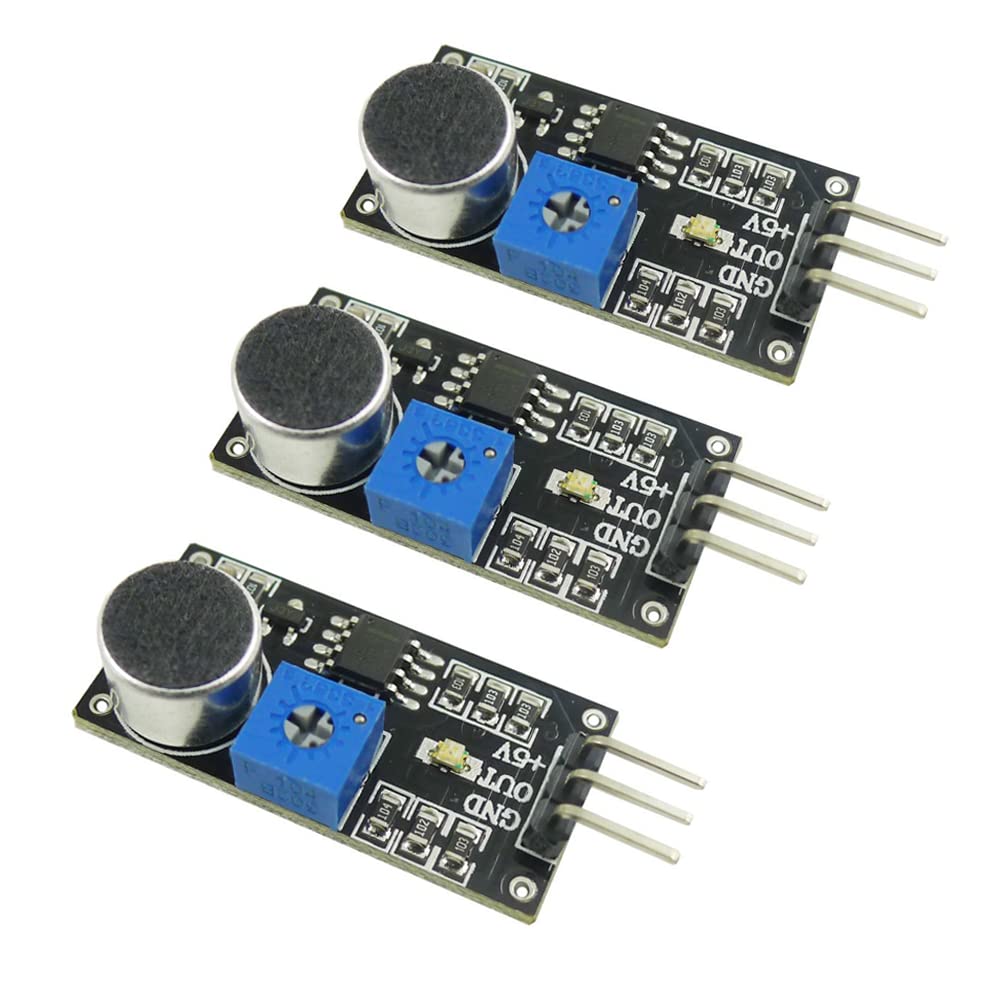 Aihasd 3 Stück 4V-6V Sound Detection Sensor Modul Mikrofon LM393 für Arduino von Aihasd