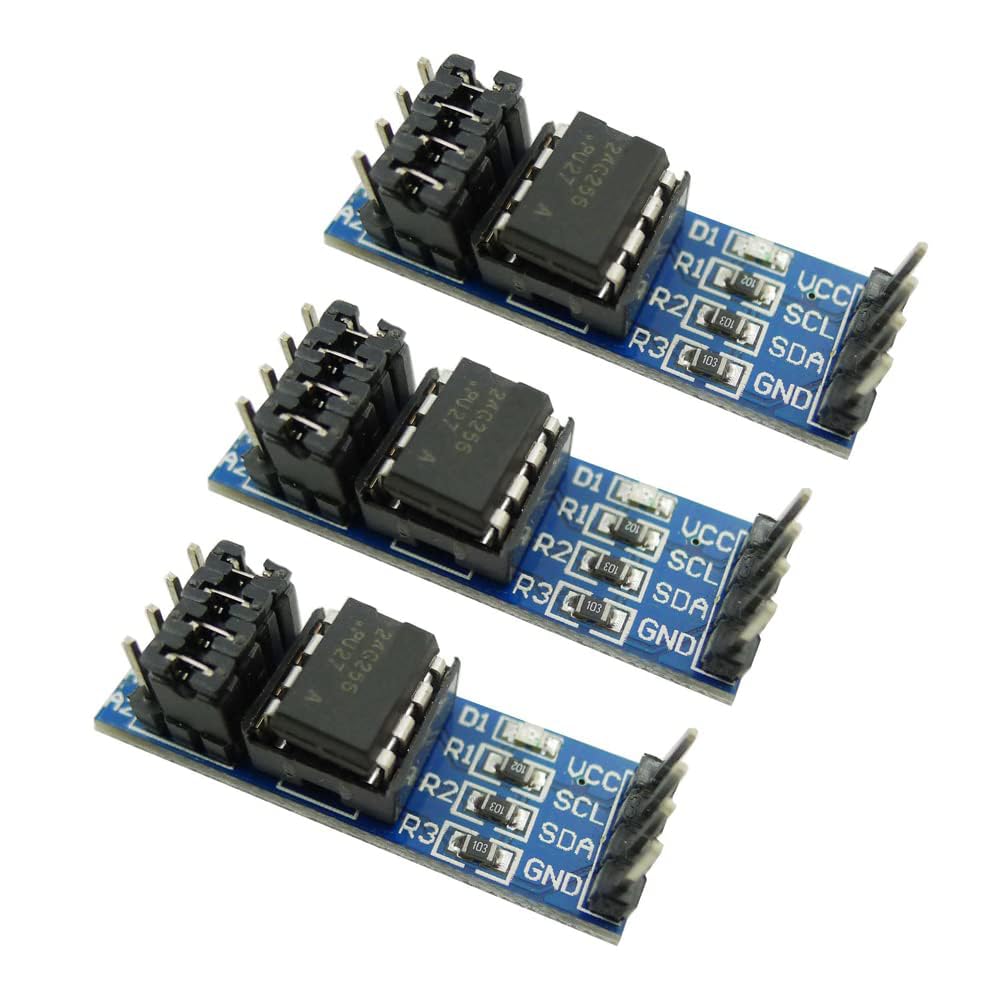 Aihasd 3 Stück AT24C256 I2C Interface EEPROM Speichermodul IIC MCU Mikrocontroller Entwicklungszubehör von Aihasd