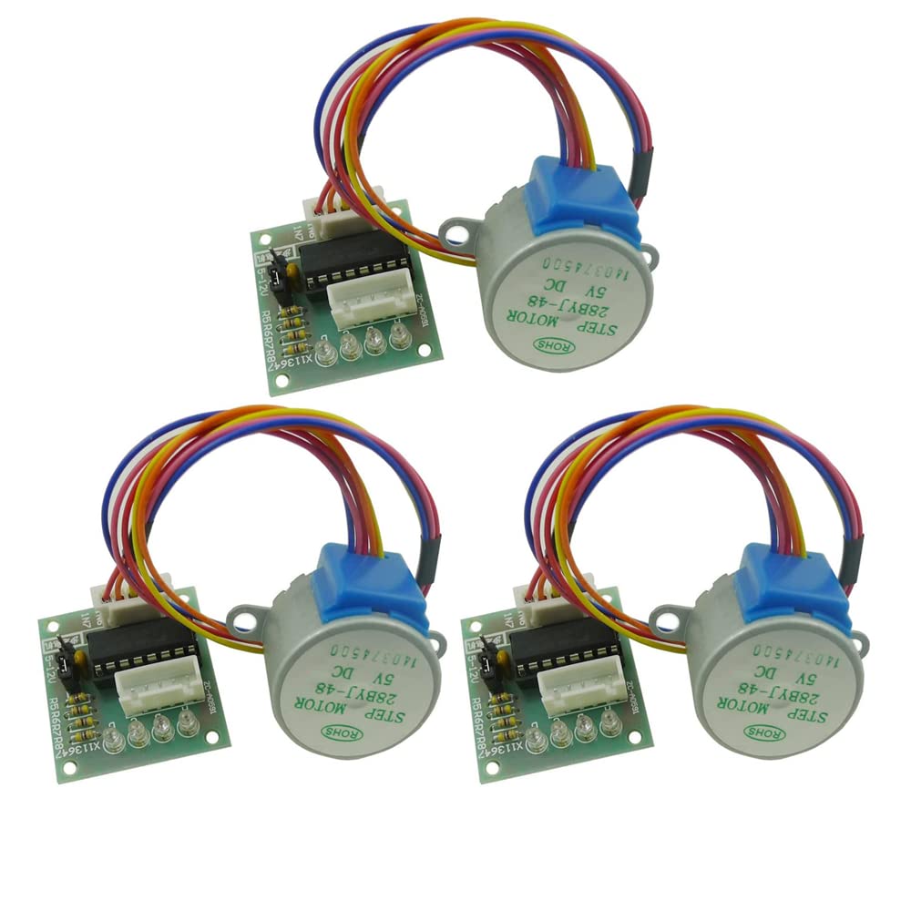 Aihasd 3 Stück DC 5V Stepper Motor Schrittmotor 28BYJ-48 ULN2003 + 3 Stück ULN2003 Treiberplatine für Arduino von Aihasd