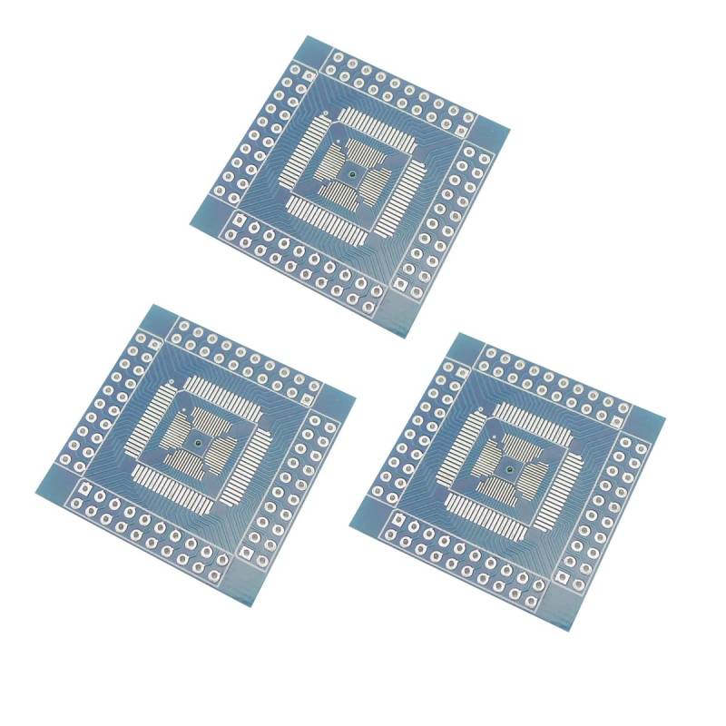 Aihasd 3PCS QFN/TQFP/LQFP QFP 16-80 pin 0.5mm Pitch to Dip PCB Adapter Board Dual Side von Aihasd