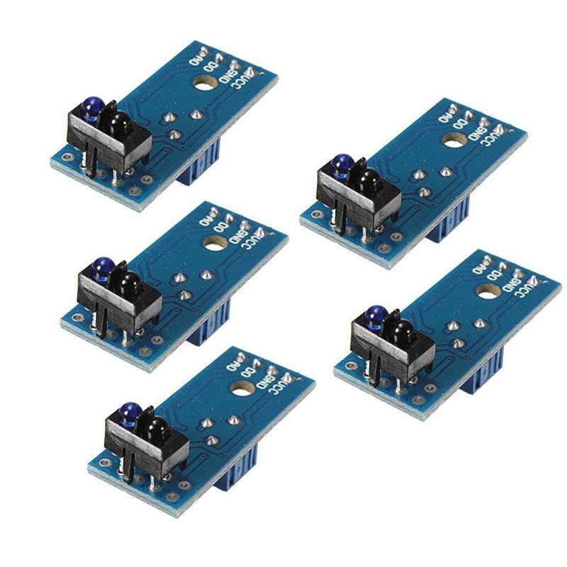 Aihasd 5 PCS TCRT5000 Infrared Reflective Sensor IR Photoelectric Switch Barrier Line Obstacle Avoidance Module Linien Folger Hindernis Vermeidung Modul für Arduino für Raspberry Pi von Aihasd