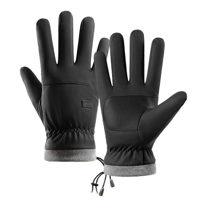 Ailan Multifunktionale Outdoor Winterhandschuhe mit Vollhand Touchscreen, Herren Schneehandschuhe, verdickt mit Samt im Winter ABS, Schwarz von Ailan