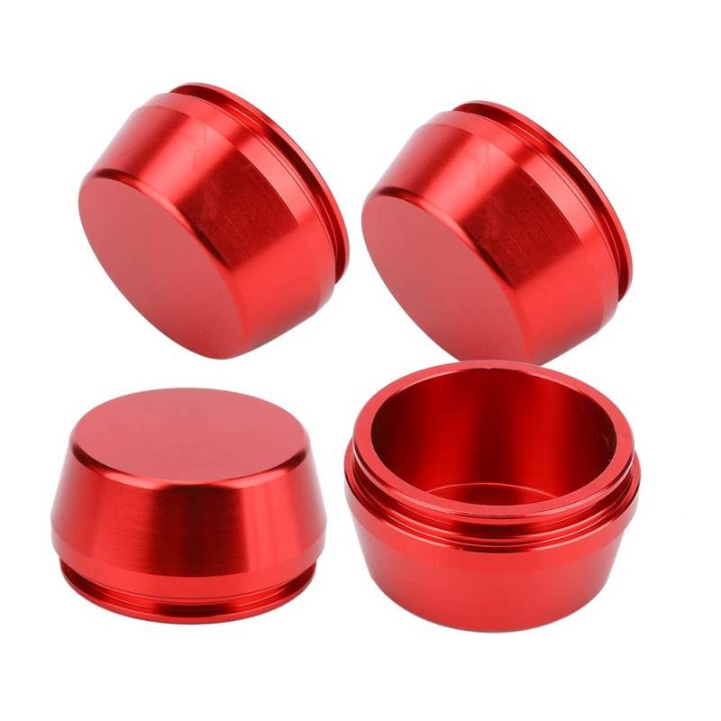 4 Stück 56 Mm/2,2 Zoll Universal-Radfelgen-Mittelkappe Nabenabdeckung Aluminium Modifiziertes Teil (Rot) von Ailgely