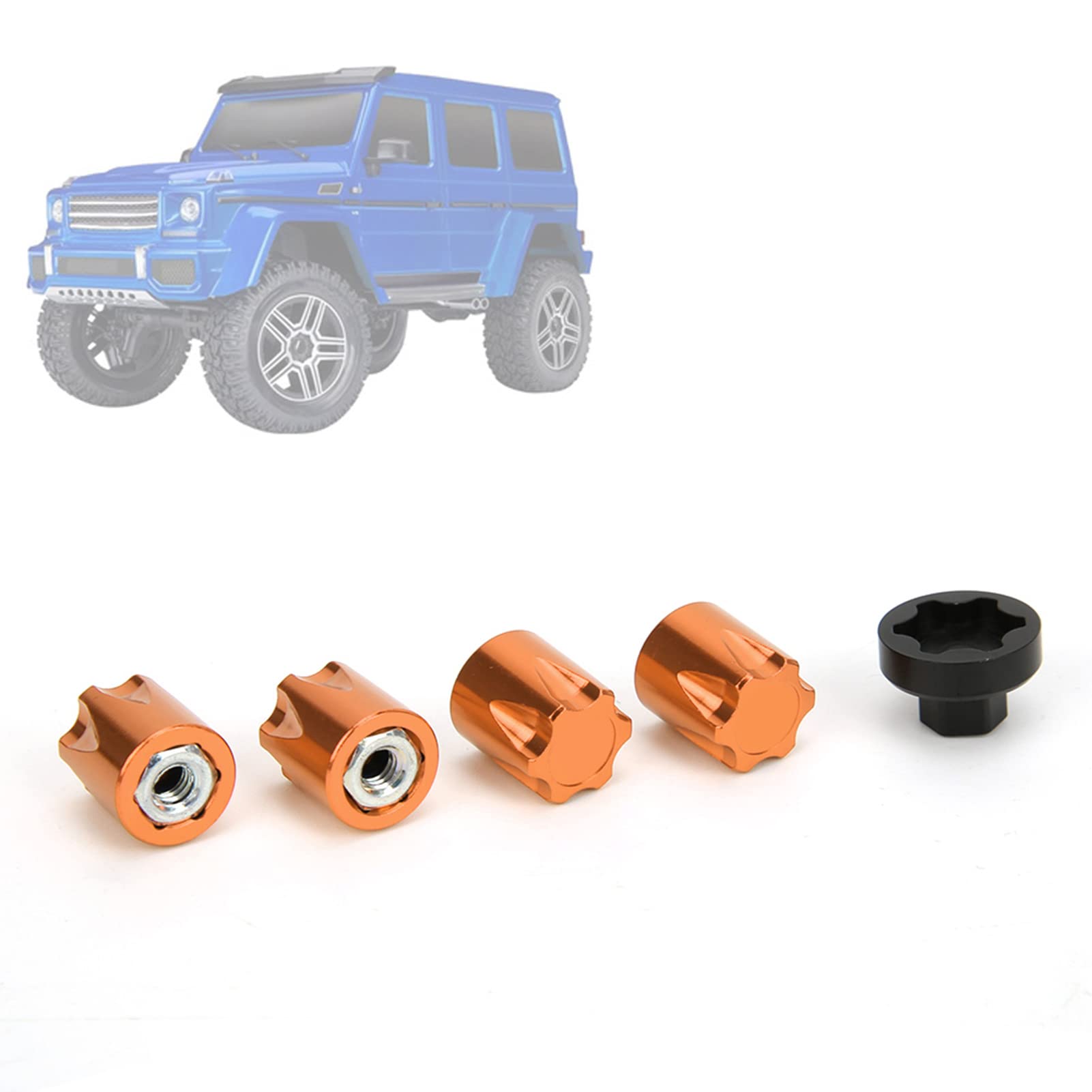 RC-Radfelgen-Mittelkappe M4-Mutter Qualitäts-Upgrade-Zubehör TRX4 Passend für Axial SCX10 90046 D90 (Gelb) von Ailgely