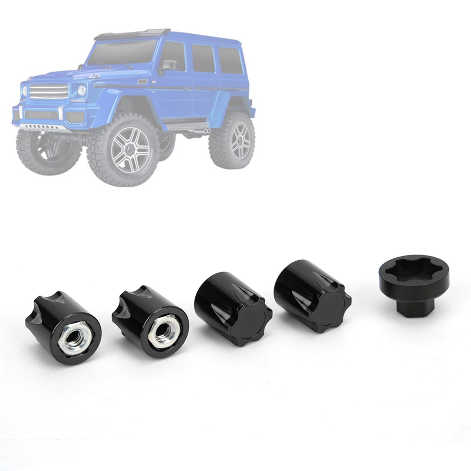 RC-Radfelgen-Mittelkappe M4-Mutter Qualitäts-Upgrade-Zubehör TRX4 Passend für Axial SCX10 90046 D90 (Schwarz) von Ailgely