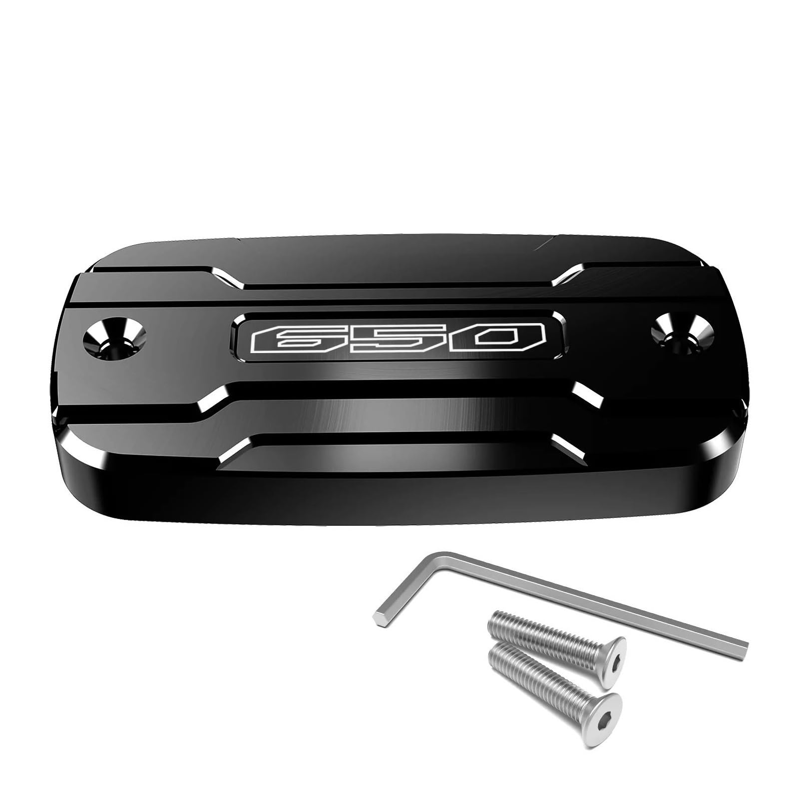 Aimazom Brems Abdeckung Zubehör Für HON&DA CB650R CBR650R 2019–2024 Motorrad Bremsflüssigkeitsbehälterdeckel Vorne(Schwarz,with Logo) von Aimazom