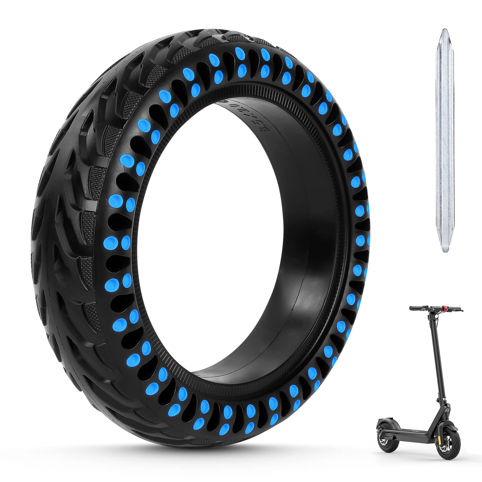 Ainiv Scooter Reifen, 8,5 Zoll Ersatzreifen mit 1 Montagewerkzeug, M365 Solid Tires, Elektro-Scooter Vollgummi Tyre, Pannensichere Vollgummireifen Vollreifen für Xiaomi M365, 1S, Essential, Pro, Pro 2 von Ainiv