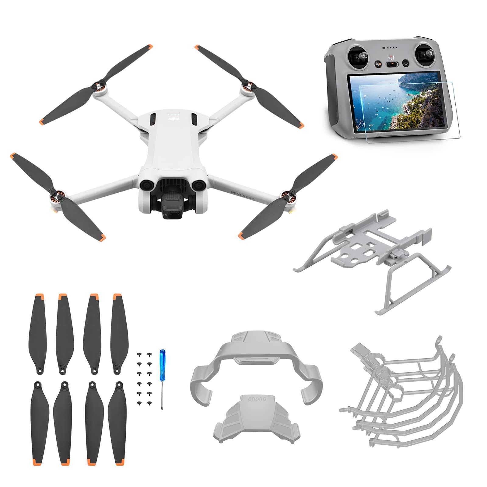 Ainiv Mini 3 Pro Fly More Combo, Ultraleichter und faltbarer Drohnen, Propellerschützer, Flugsicherheit , Zubehör, Fly Kit für DJI Mini 3 Pro Drohnen von Ainiv