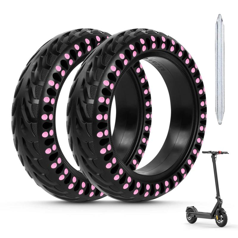 Ainiv Scooter Reifen, 2 Stück 8.5 Zoll für Xiaomi M365 Solid Tires, Elektro-Scooter Vorder und Hinterreifen Ersatzräder Tyre, Pannensichere Vollgummireifen mit Ein Brecheisen aus Aluminiumlegierung von Ainiv