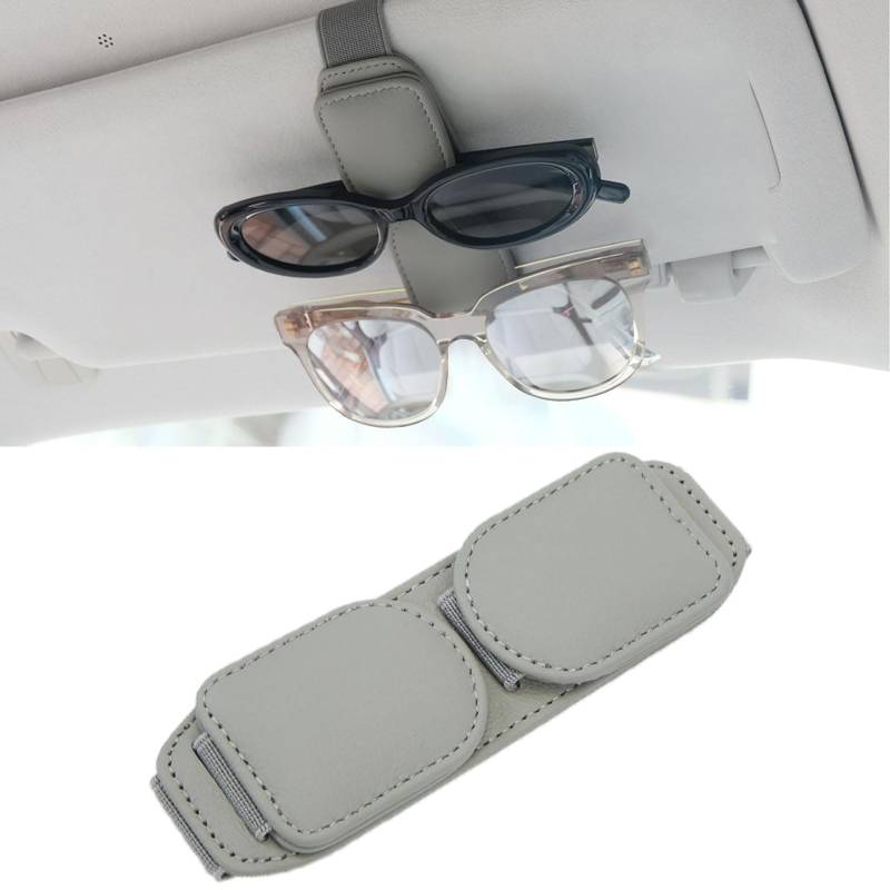 Aipwerer Brillenhalter für Auto Sonnenblende,Magnetischer Leder Brillenhalt Clip,Doppelschichtiger Auto Visier Brille Halterung,Autozubehör für Damen und Herren Innenraum,Brillenhalterung von Aipwerer