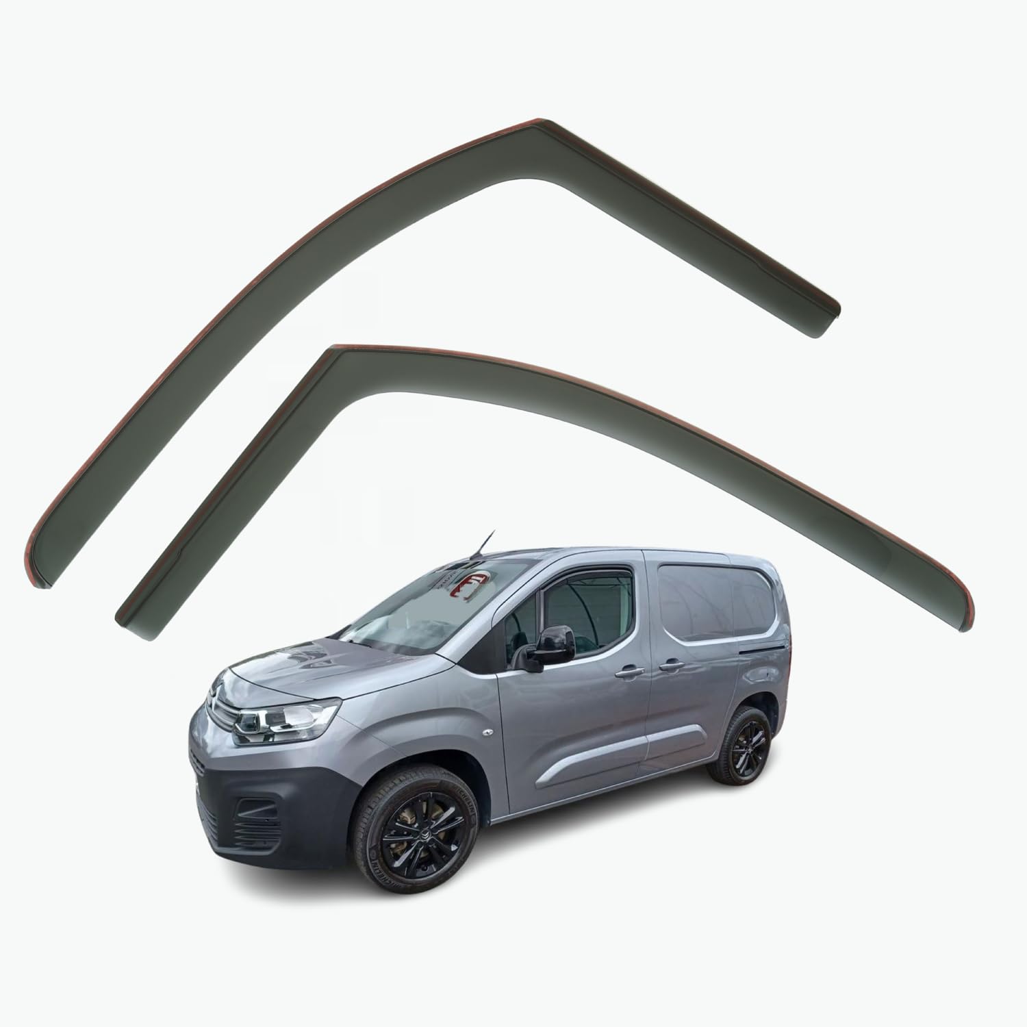 AirFlux Set mit 2 Windabweisern, kompatibel Citroen Berlingo, passend für Peugeot Partner, Rifter, Opel Combo, Toyota Proace City 2018 2019 2020 2021 2022 2023 von AirFlux